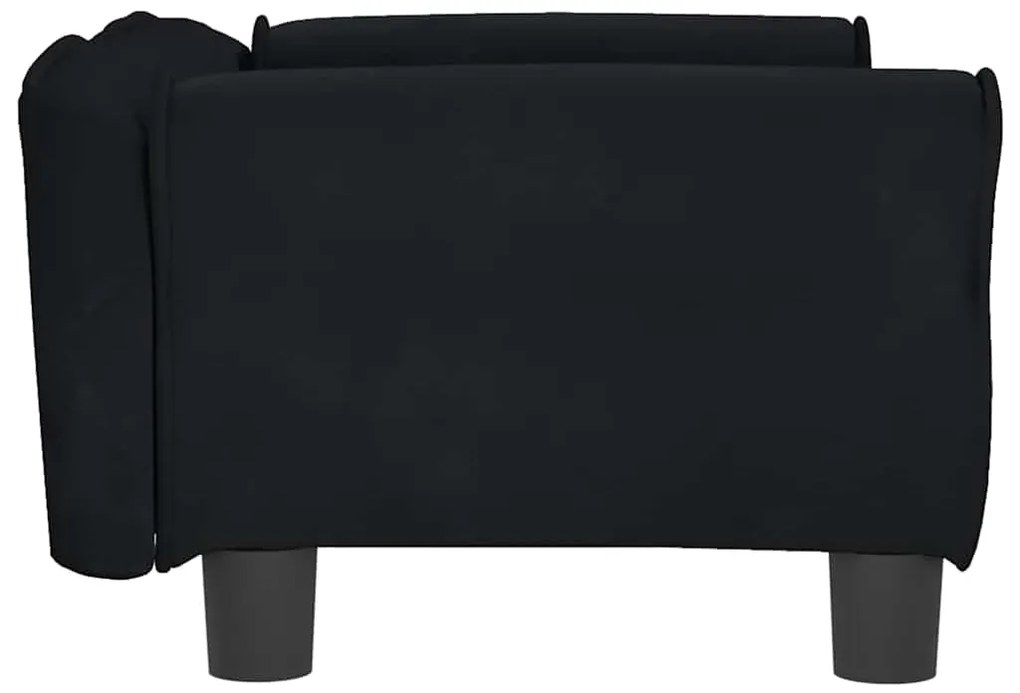 Cama para cães 70x45x30 cm veludo preto