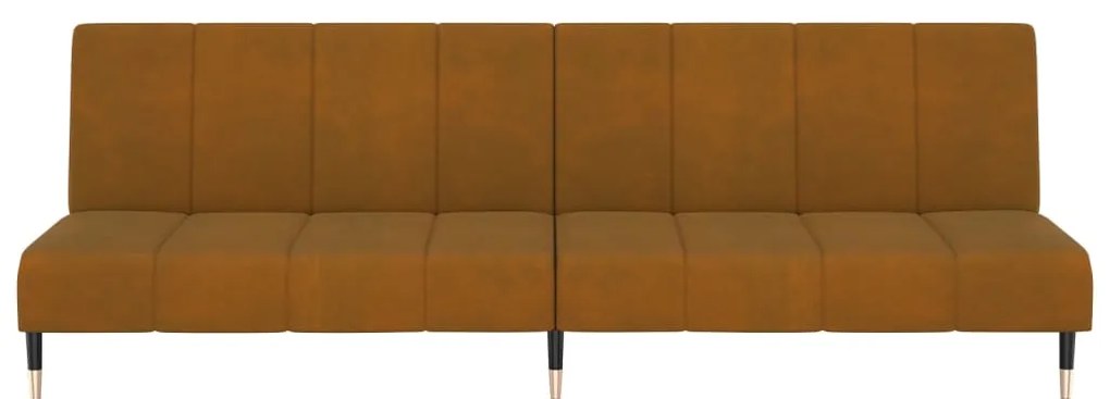Sofá-Cama Laila em Veludo - Castanho - Design Moderno