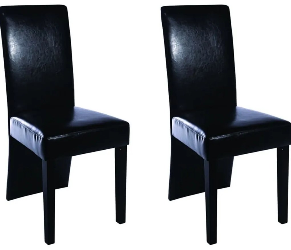 Cadeiras de jantar 2 pcs couro artificial preto
