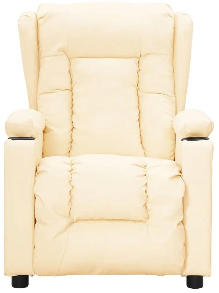 Poltrona reclinável couro artificial cor creme