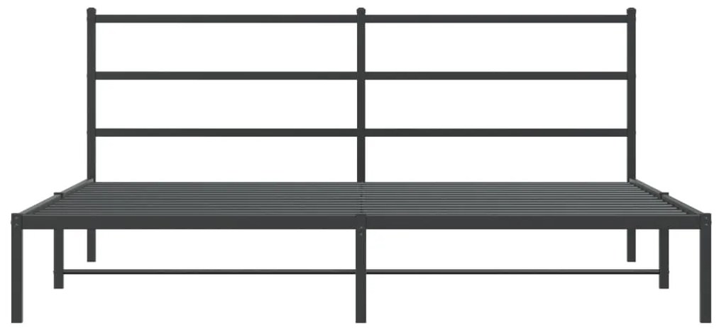 Estrutura de cama em metal com cabeceira 180x200 cm preto