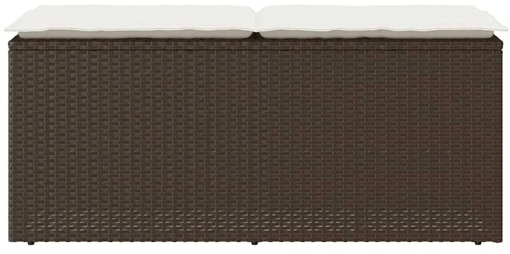 Banco de jardim com almofadão 110x40x44 cm vime PE castanha