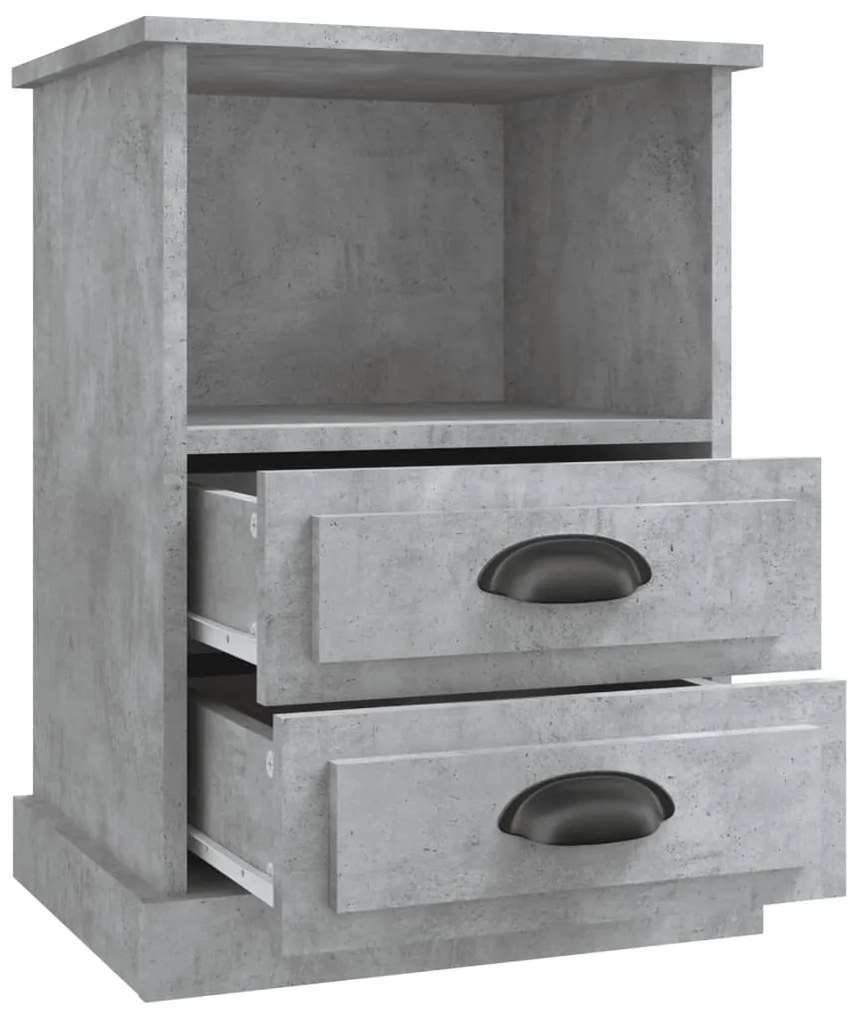Mesa de cabeceira 43x36x60 cm cinzento cimento