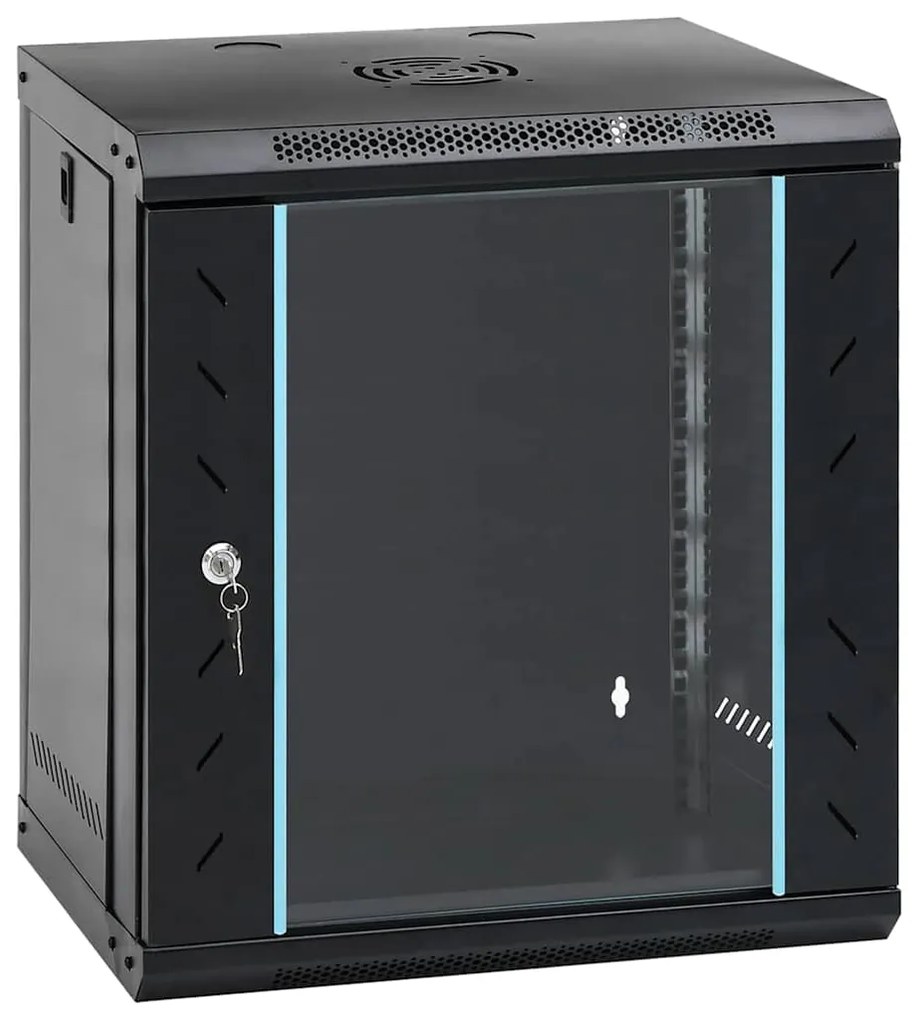 vidaXL Armário de Rede com armazenamento Preto 53 x 45 x 60 cm Aço