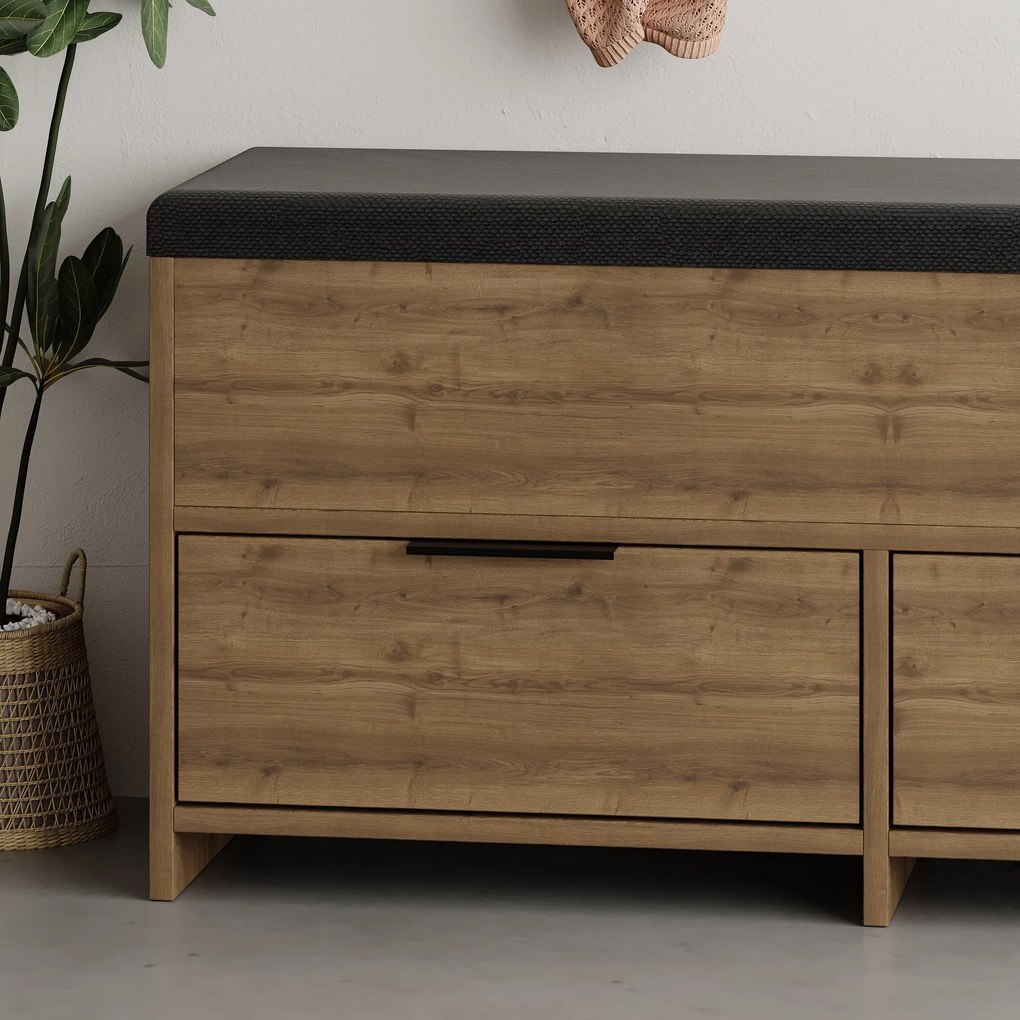 Sapateira Berlin – Nogueira/Preto – 60x200x35 cm
