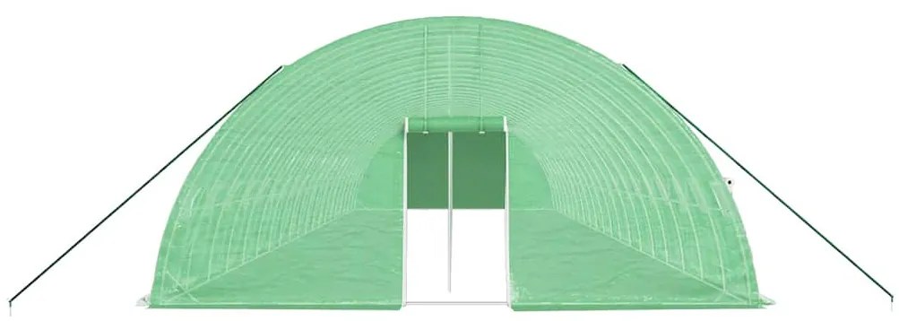 Estufa com estrutura de aço 120 m² 20x6x2,85 m verde