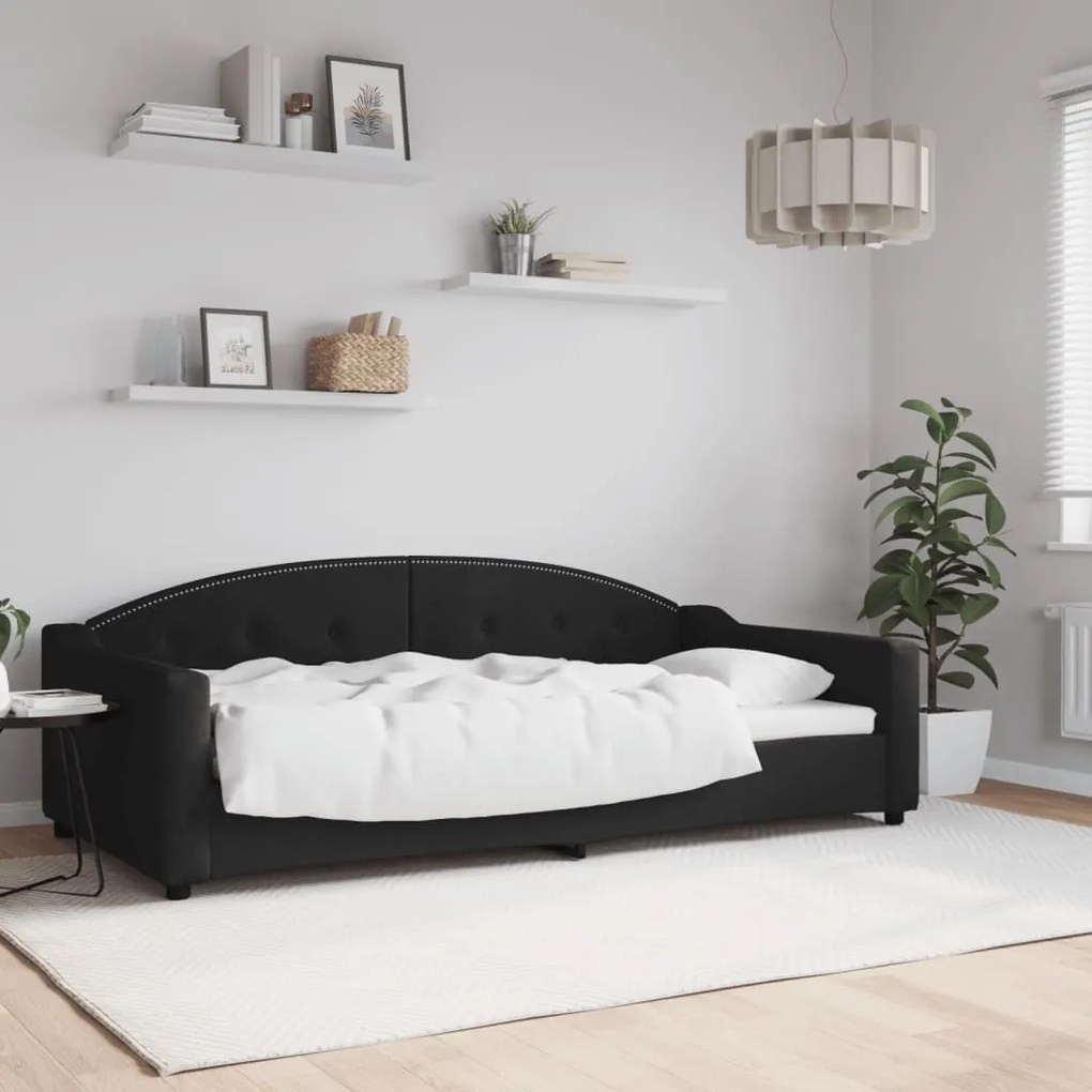 vidaXL Sofá-cama 100x200 cm tecido preto