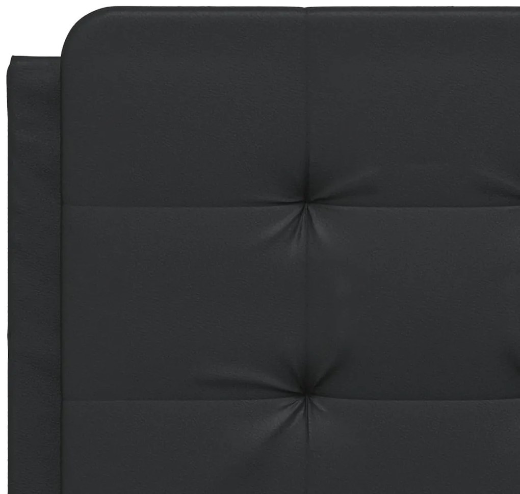 Cama com colchão 120x200 cm couro artificial preto