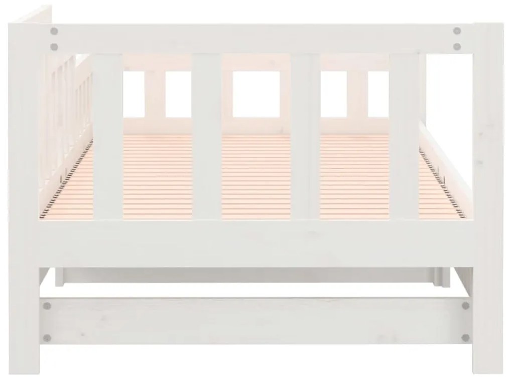 Estrutura sofá-cama de puxar 2x(90x190) cm pinho maciço branco