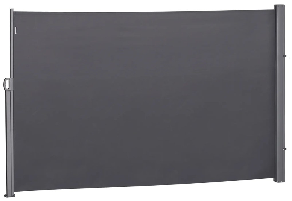 Outsunny Toldo Lateral Retrátil para Terraço Pátio ou Jardim Toldo de Privacidade para Exterior Dobrável 300x160cm Cinza