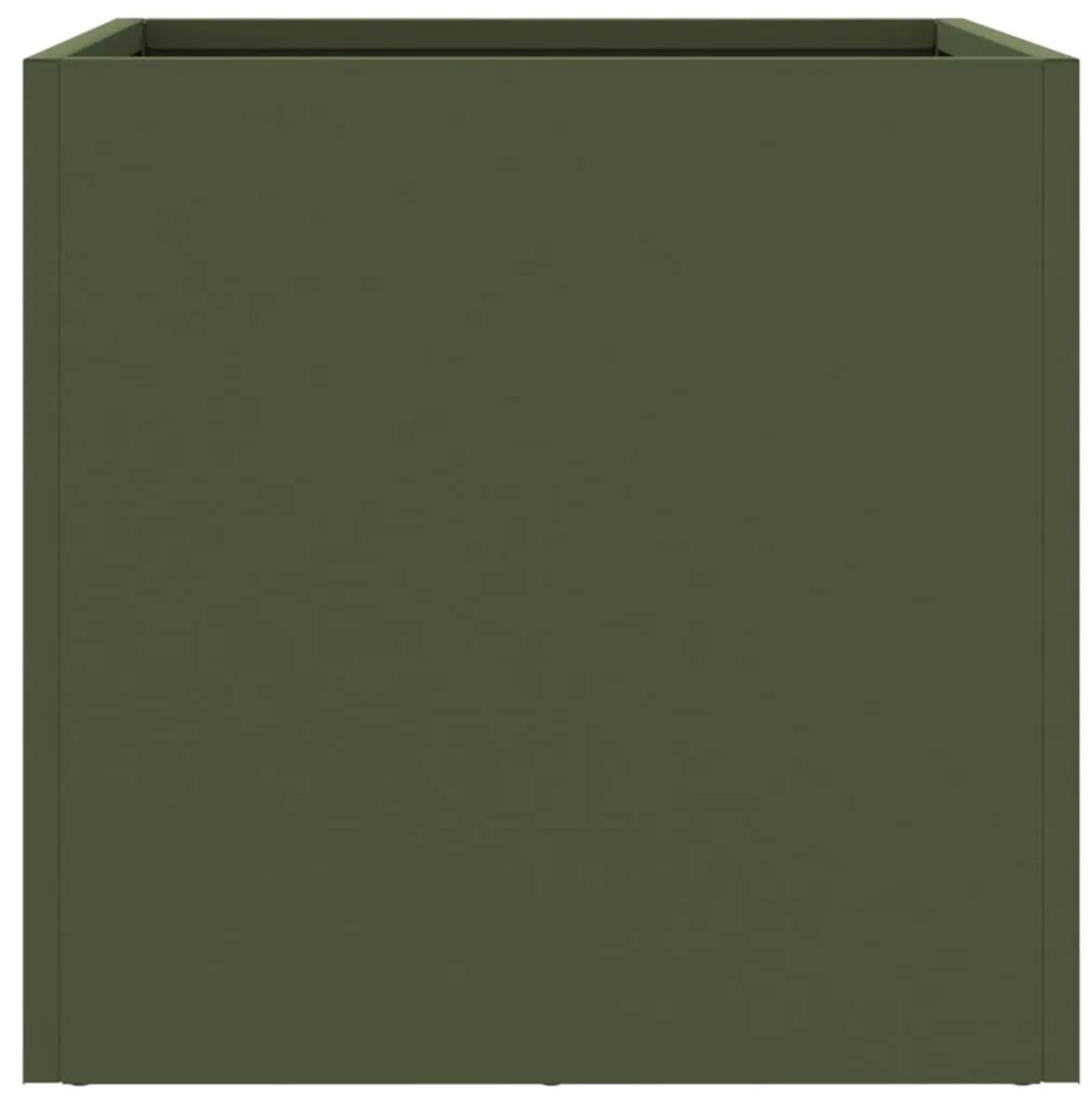Vaso/floreira 32x30x29 cm aço verde azeitona