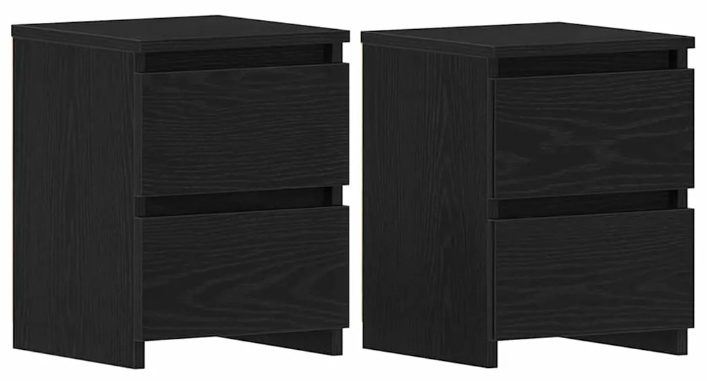 Camas de cabeceira vidaXL com gavetas 2 pcs Carvalho Preto 30x30x40 cm