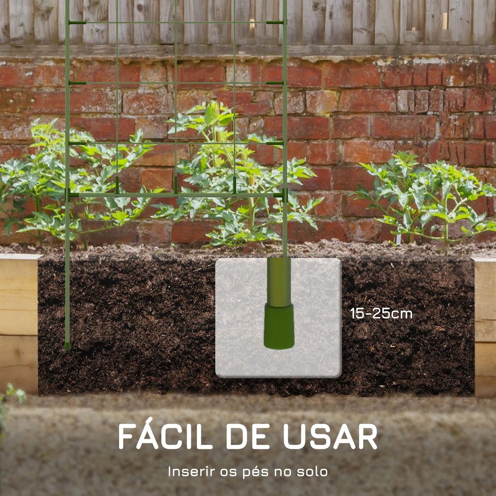 Conjunto de 4 Treliças de Jardim Suportes para Plantas Trepadeiras com