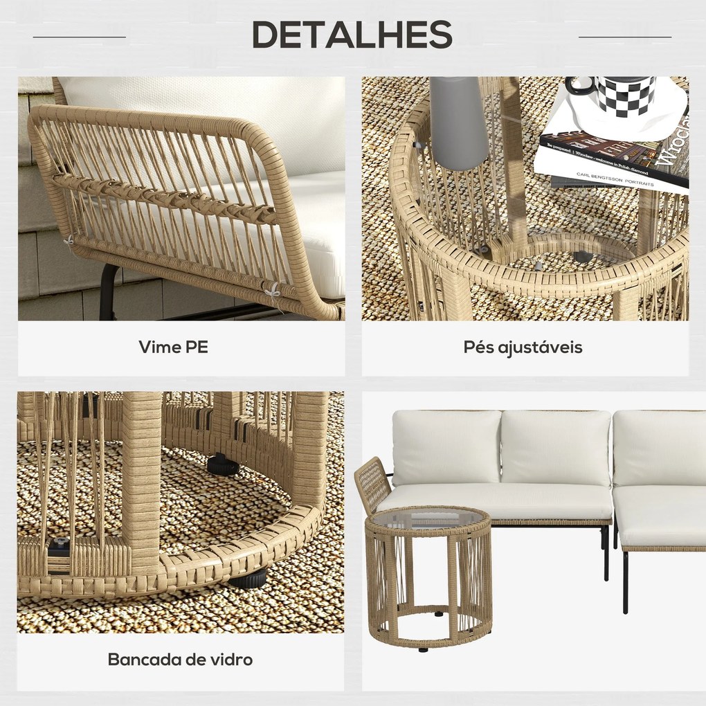 Conjunto Lounge de Jardim Avignon – Sofá 2 Lugares, Chaise Longue e Me