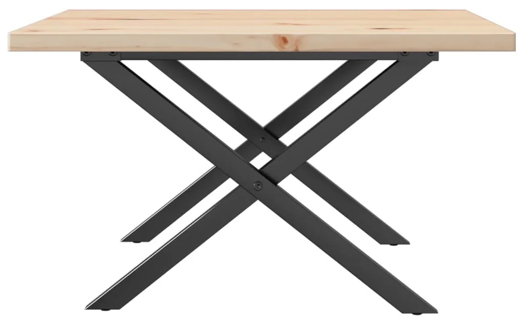 Mesa de centro estrutura em X 60x60x40,5 cm pinho/aço