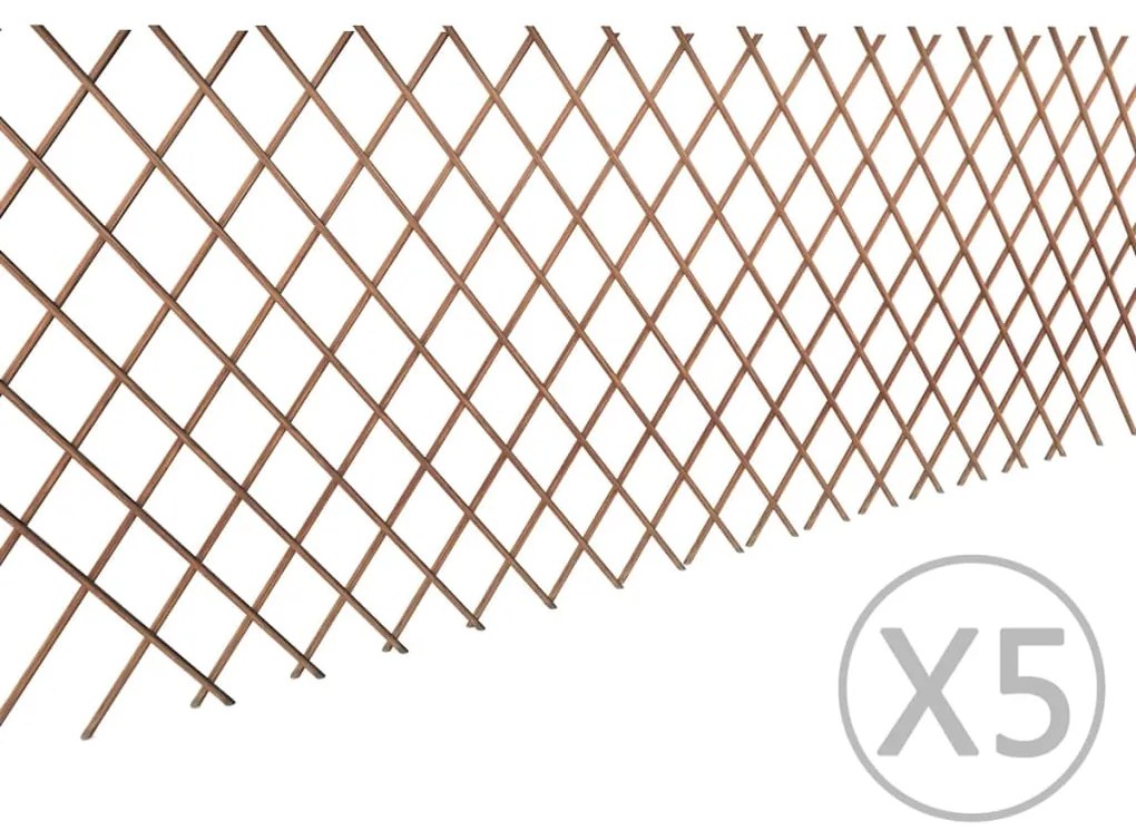 vidaXL Cerca em treliça salgueiro 5 pcs 180x90 cm