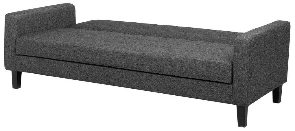 Sofá-cama 3 lugares em tecido cinzento escuro VEHKOO Beliani