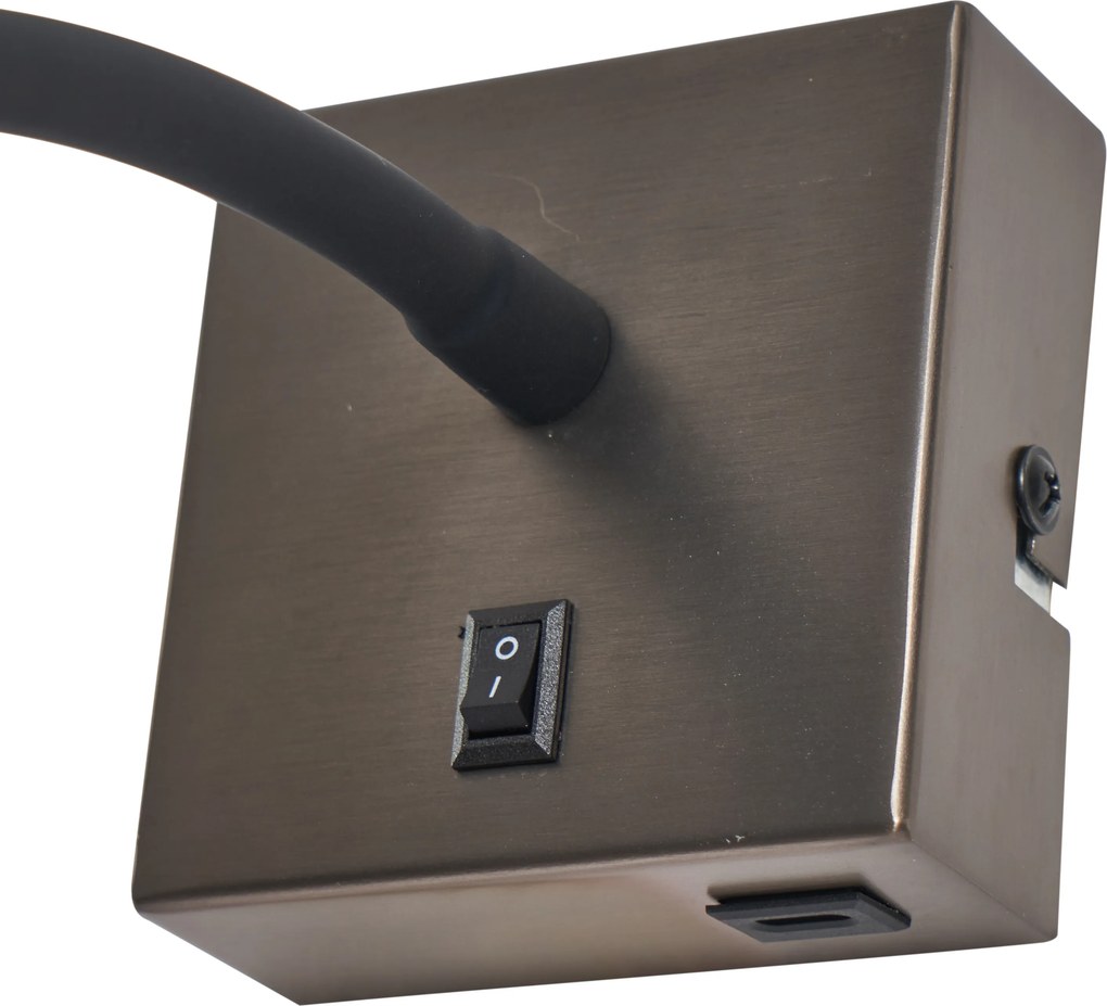 Conjunto de 2 Candeeiros de Parede Modernos Gunmetal com USB-C - Gosna