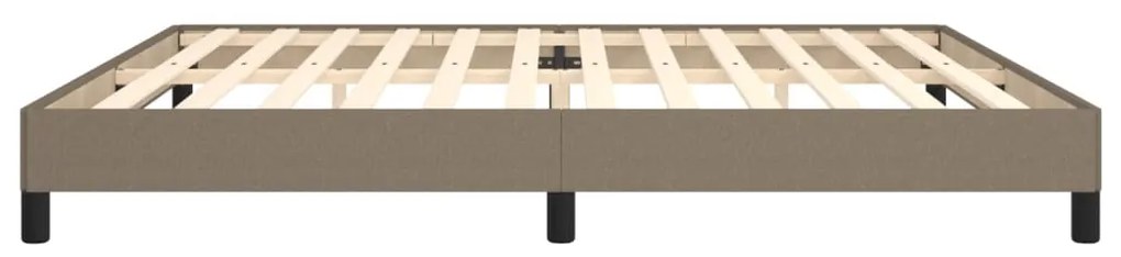 Cama sem colchão 200x200 cm tecido cinzento-acastanhado