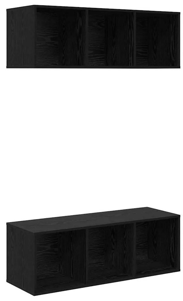 Armários de TV Montados na Parede 2 pcs Carvalho preto