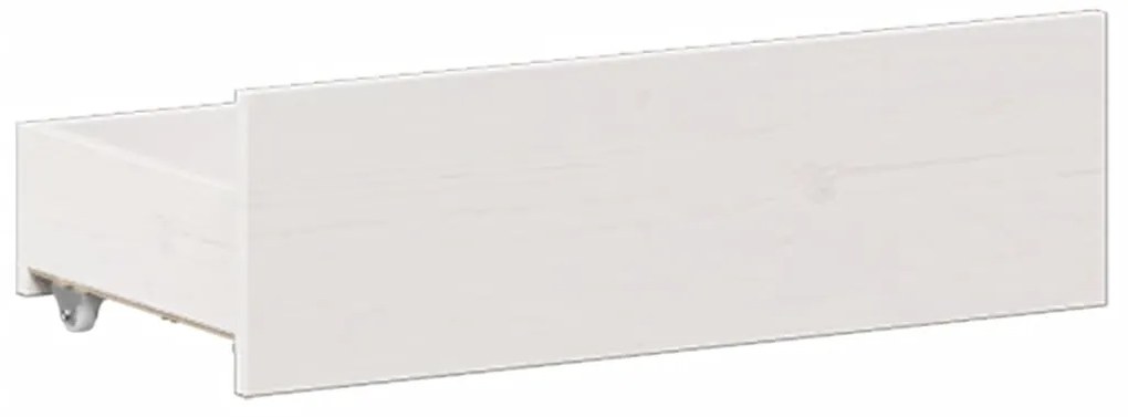 Cama com estante sem colchão 140x200 cm pinho maciço branco