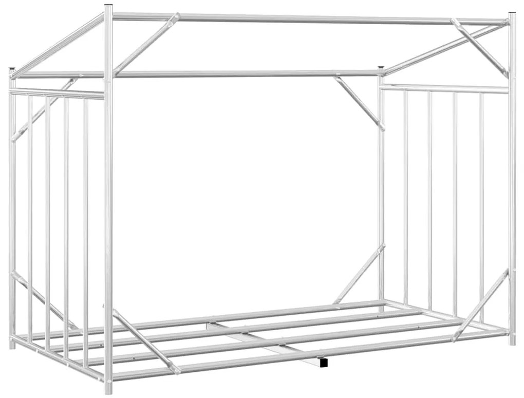 Rack de lenha tampa de chuva 151x80,5x110,5 cm aço galvanizado