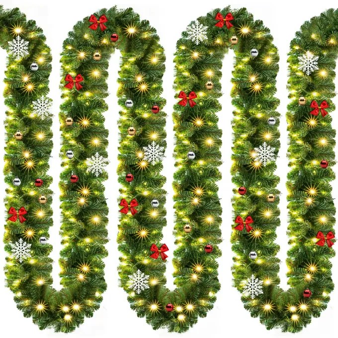 Grinalda de Natal 5M para decoração interior/exterior Verde