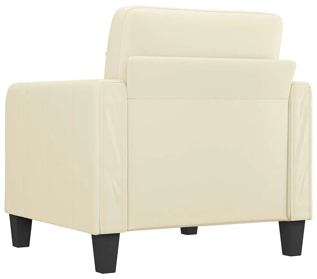 Poltrona 60 cm couro artificial creme