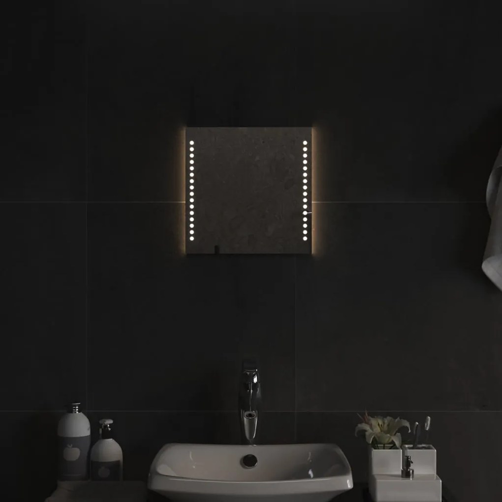 vidaXL Espelho de casa de banho com luzes LED 30x30 cm