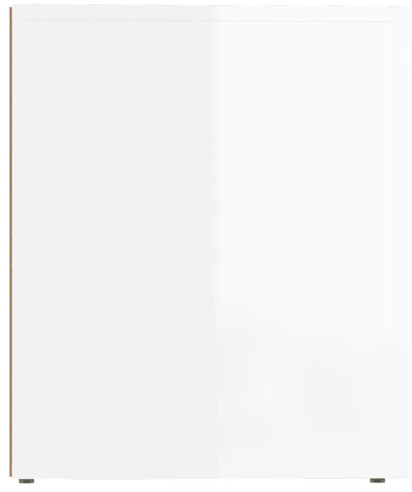 Mesa de cabeceira 50x39x47 cm branco brilhante