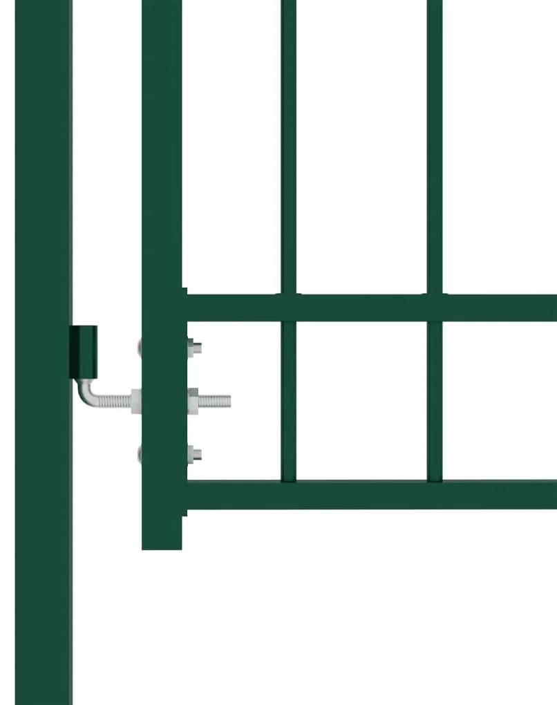 Portão para cerca com espetos 100x125 cm aço verde