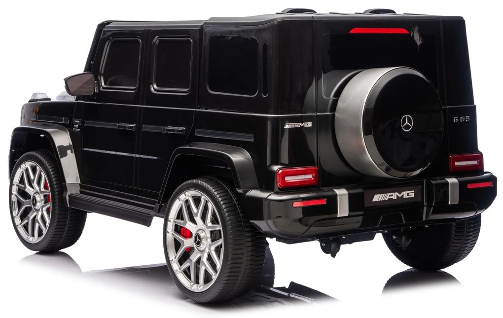 Carro elétrico para crianças Mercedes-Benz G63 AMG 24V, 4x4, 2 Lugares assento couro sintético, Rodas Eva Macias Preto