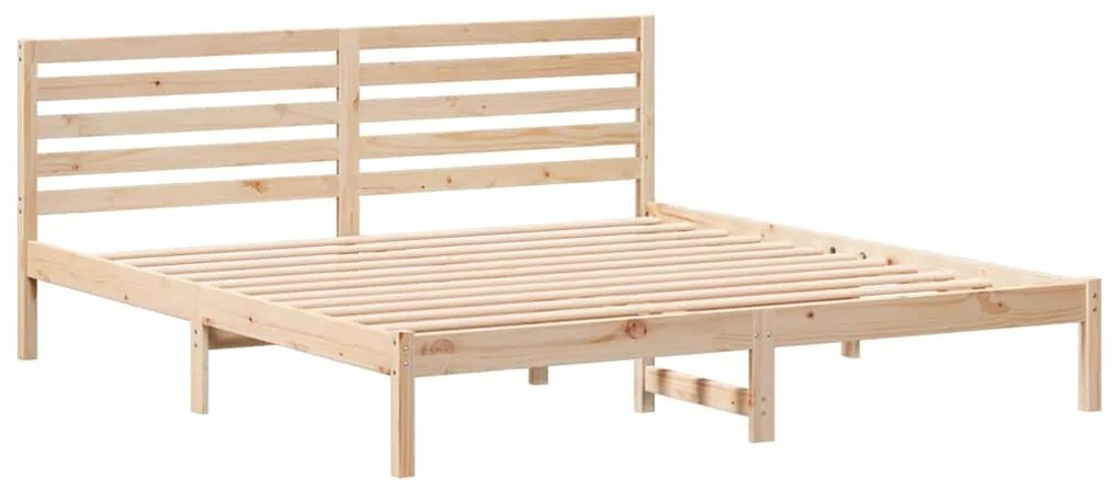 Estrutura da Cama com cabeceira Castanho 200 x 200 cm