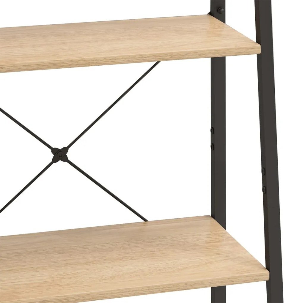 Estante de pé 4 prateleiras 56x35x140 cm castanho-claro e preto