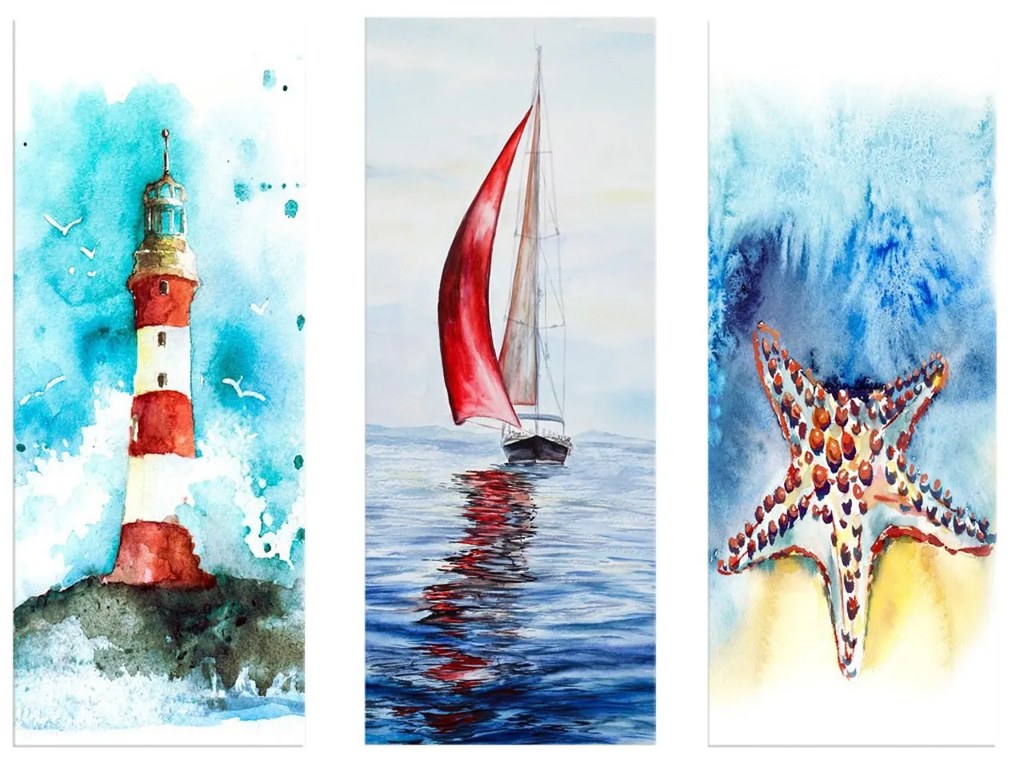 Pintura Decorativa MDF0023 – Multicolor – 20 x 50 cm (3 Peças)