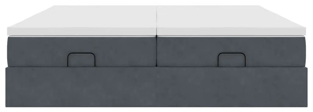 Estrutura cama otomana colchões 180x200 cm cinzento escuro