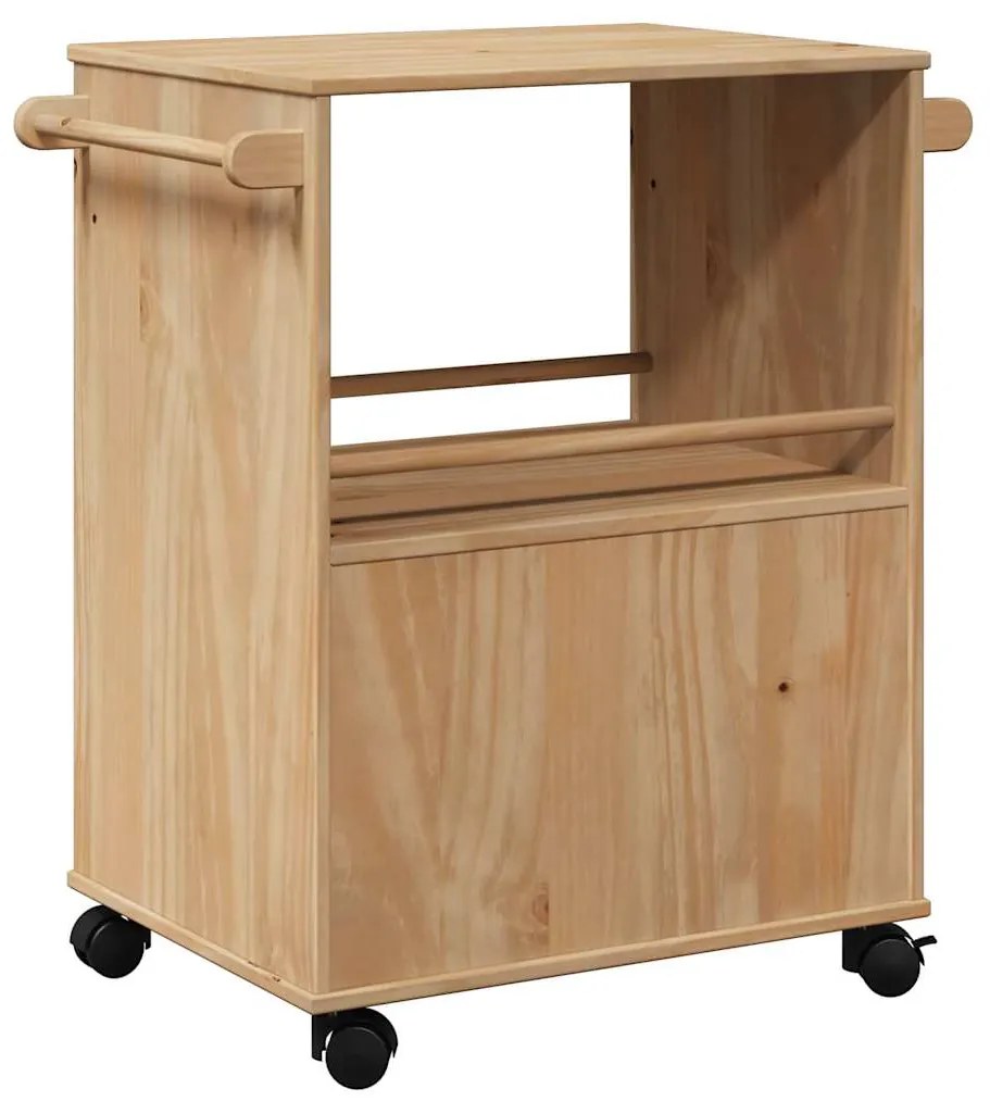 Carrinho de cozinha OTTA 59x45x80 cm madeira de pinho maciça