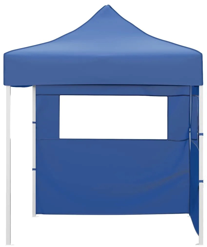 Tenda dobrável profissional festas 2 paredes 2x2 m aço azul
