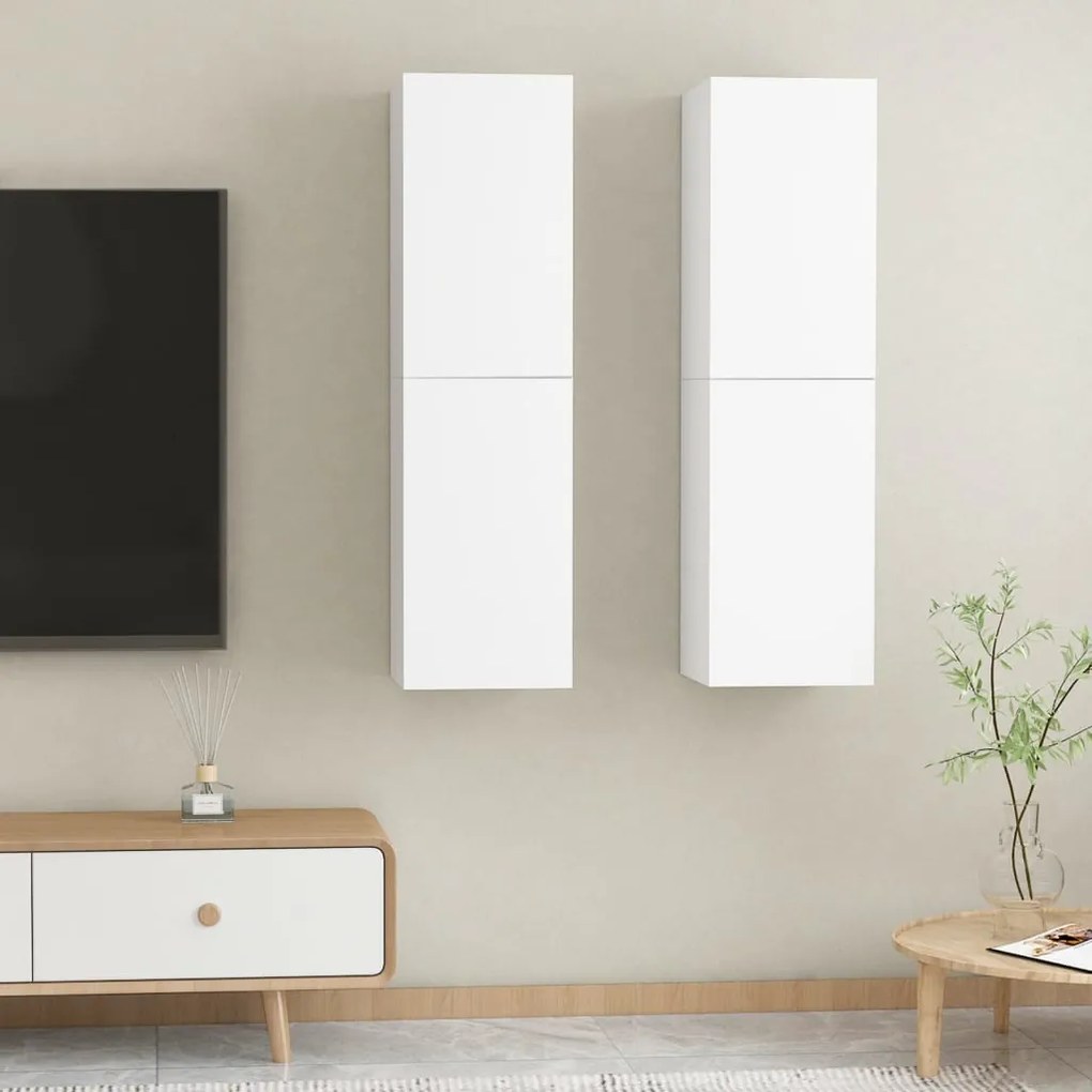 803363 vidaXL Móveis de TV 2 pcs 30,5x30x110 cm contraplacado branco