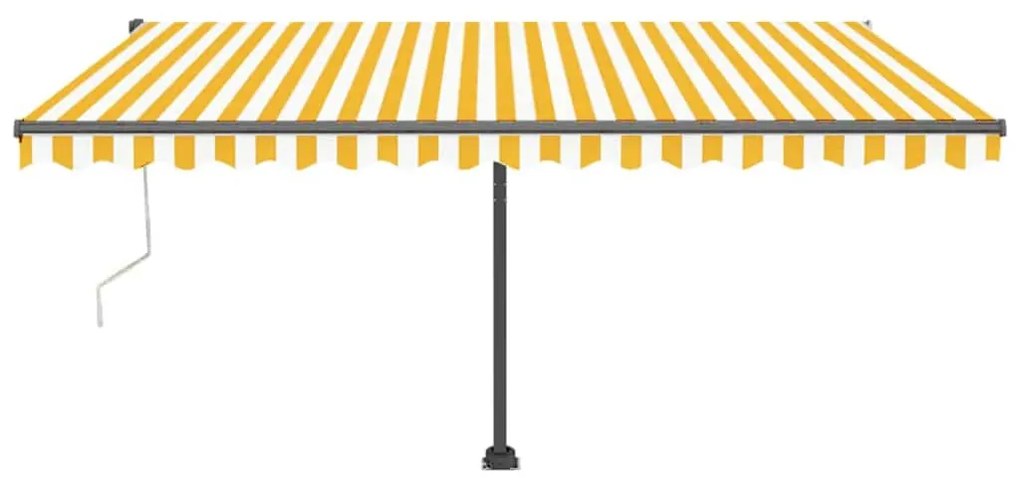 Toldo autom. LED e sensor de vento 400x300 cm amarelo/branco