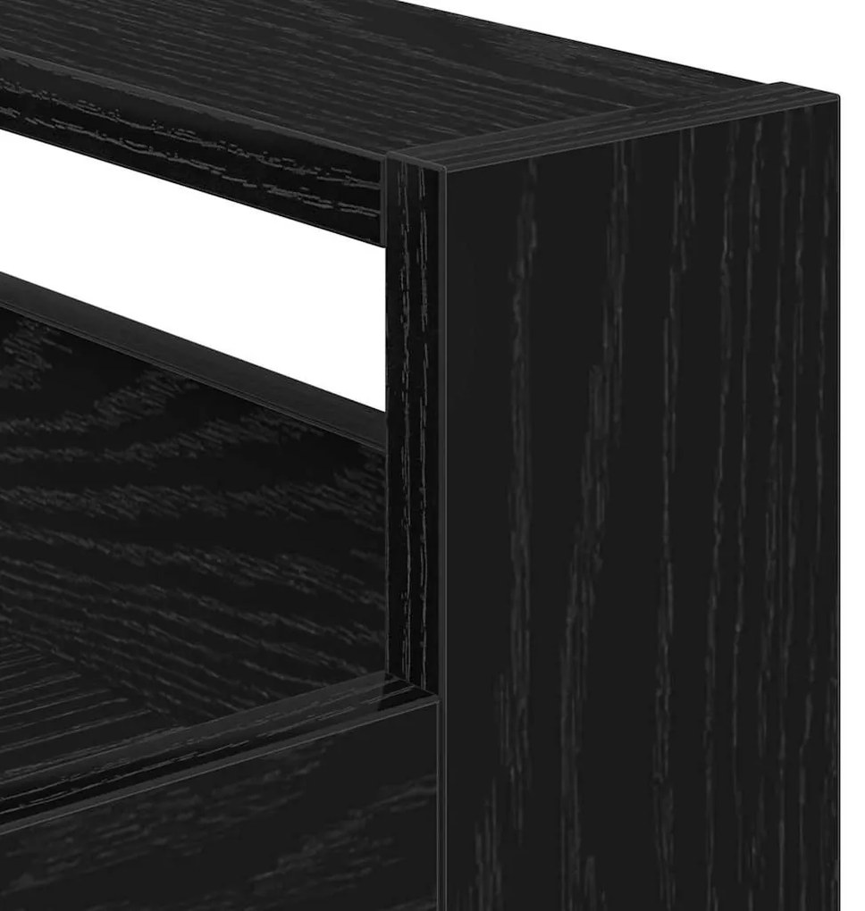 Carrinho de Cozinha Carvalho Preto 60x45x80 cm Madeira Engenharia