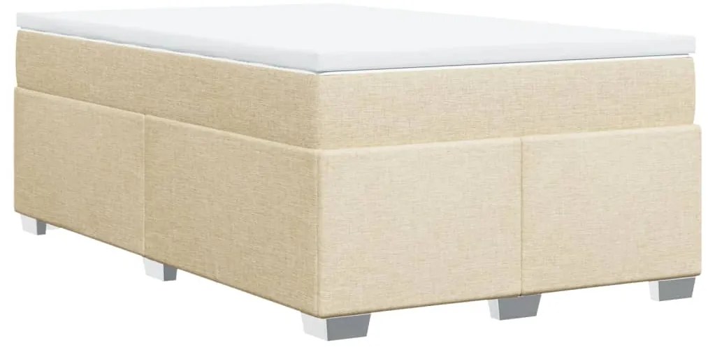 Cama com molas/colchão 120x200 cm tecido cor creme