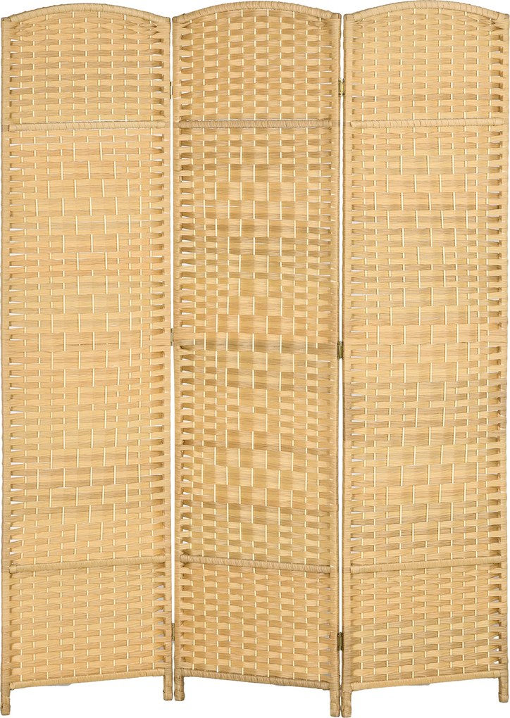 Biombo interior de madeira com 3 painéis 135 x 180 cm, divisória dobrável para sala de estar e quarto, madeira natural