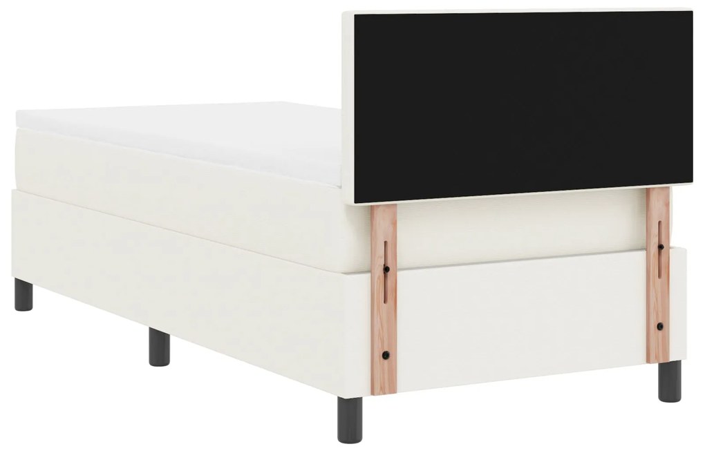 Cama Box Spring com Colchão Creme 90x200 cm Tecido de Veludo