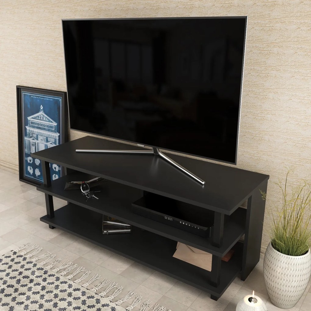 Móvel TV Pueblo – Preto Antracite – 120 x 44,6 x 47,4 cm