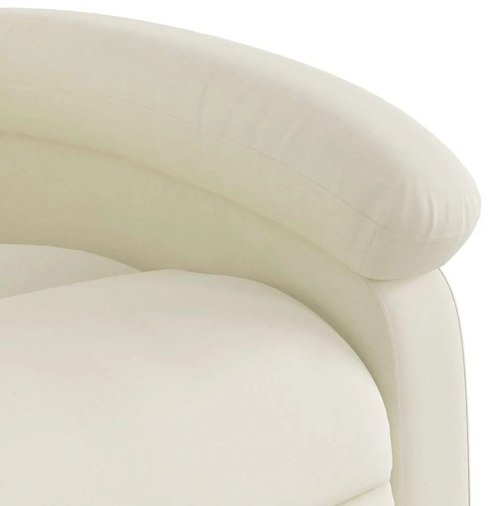 Poltrona elevatória de massagens veludo cor creme