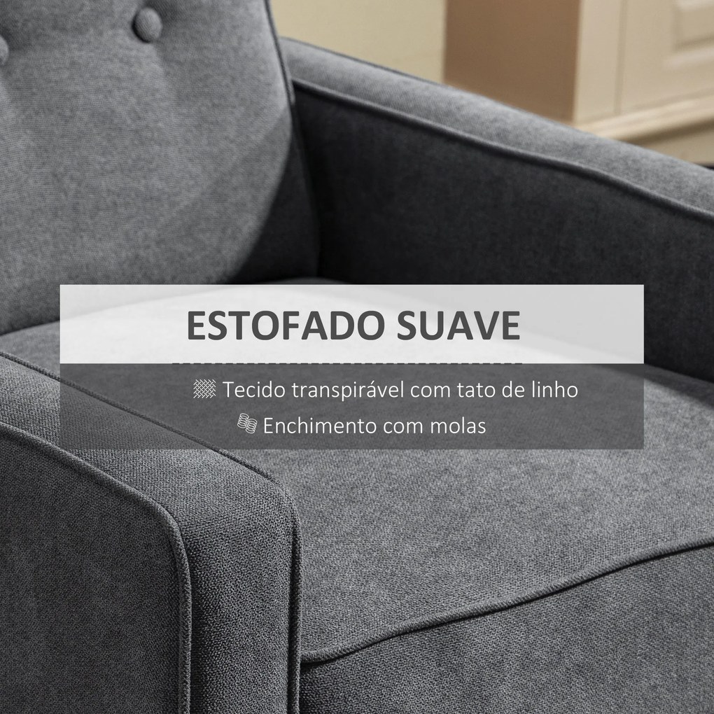 HOMCOM Poltrona Relax Reclinável Manual até 145° Estofada em Poliéster com Apoio para os Pés Retrátil Carga Máxima 150kg para Sala de Estar Dormitório Escritório 68x87x100cm Cinza