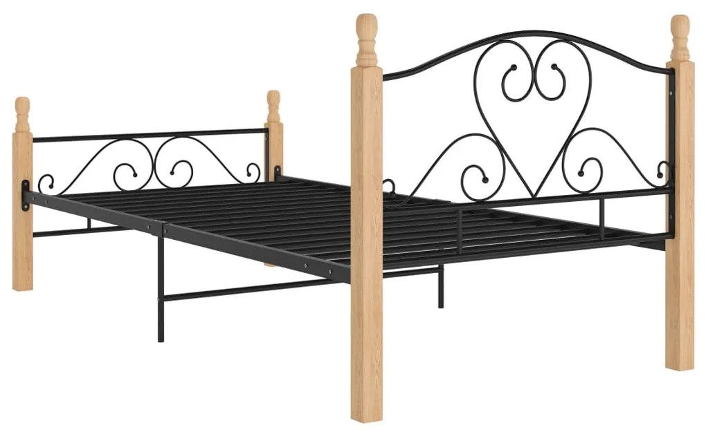 Estrutura de cama 90x200 cm metal preto