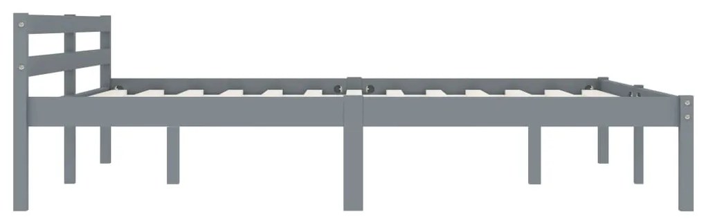 Estrutura de cama 180x200 cm madeira pinho maciço cinzento