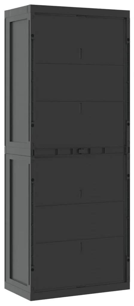 Móvel de arrumação para exterior 65x37x165 PP preto